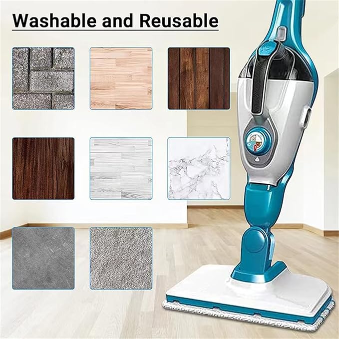 6 Packs Replacement Mop Pads Compatible with Black & Decker Steam Mop SM1600 SM1610 SMP20 Series HSMC1361SGP BDH1855SM, Microfiber Reusable Washable Mop Pads for Floor Cleaning