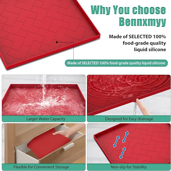Vacuum Cleaner Silicone Mat,16''x15''x0.7'',vacuum cleaner accessories Silicone Mat Compatible with Shark,Bissell,Eureka,Dyson,Oreck, and more.Protects floors from scratches stains and water drips