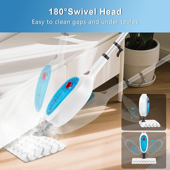 Steam Mop, 10 in 1 MultiPurpose Powerful Steam Detachable Floor Steamer for Hardwood/Tile/Wall All Floors Cleaning with 11 Accessories for Whole Home Use