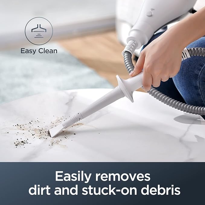 Eureka Multifunctional Steam Mop for Hard Floors and Rugs, Lightweight, Convenient Detachable Handheld Unit, Laminate/Hardwood/Tiles/Carpet/Kitchen, NEM100, White