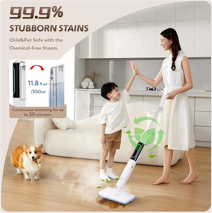 Steam Mop for Floor Cleaning*1, Extra 3 Mop Pads