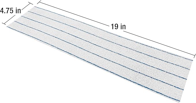 Disposable Microfiber Mop Pads in Easy Grab Dispenser Box, White with Blue Stripe, Non-Scratch, Streak-Free Cleaning for Hardwood, Vinyl, Marble, Ceramic Floors, Fits 18-Inch Mop Plates,