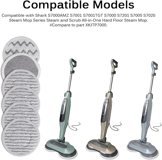 S7001 Pads for Shark steam Scrub: Pads for Shark S7001 s7000 s7000amz s7001tgt s7201 s7020 s7000c s8201 s8001 Series Steam Mop,Steam&Scrub Sanitize,All-in-One,Floor Steamer,Spin Mop Replacement Pad