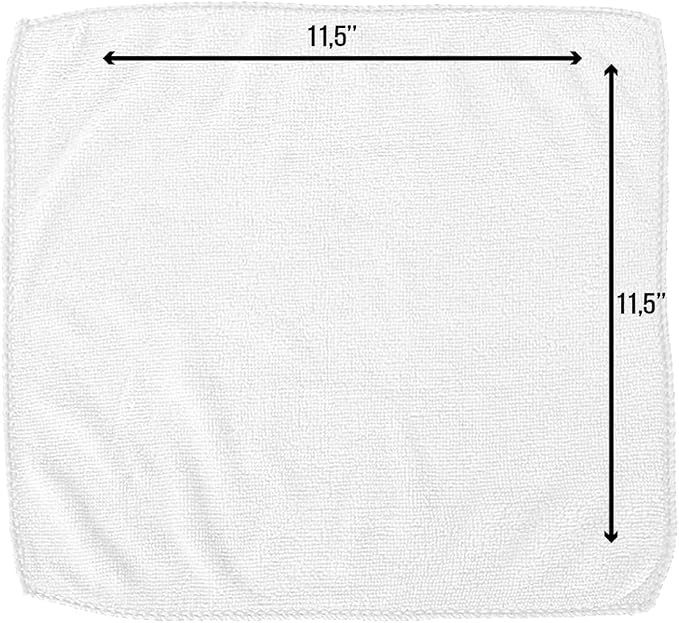 GREEN LIFESTYLE Chamois Cloth, Microfiber Cleaning Cloth 600 Pack, Borderless Towels Cleaning, Car Microfiber Towel, Drying Car Wash Towels (11.5" x 11.5", White)