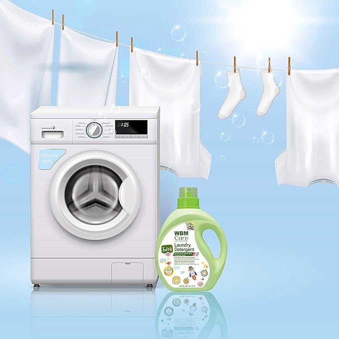 Plant-Based Laundry Detergent Liquid – 34 fl oz, 50 loads total. Eco-friendly formula for powerful cleaning, gentle on fabrics, and safe for the environment