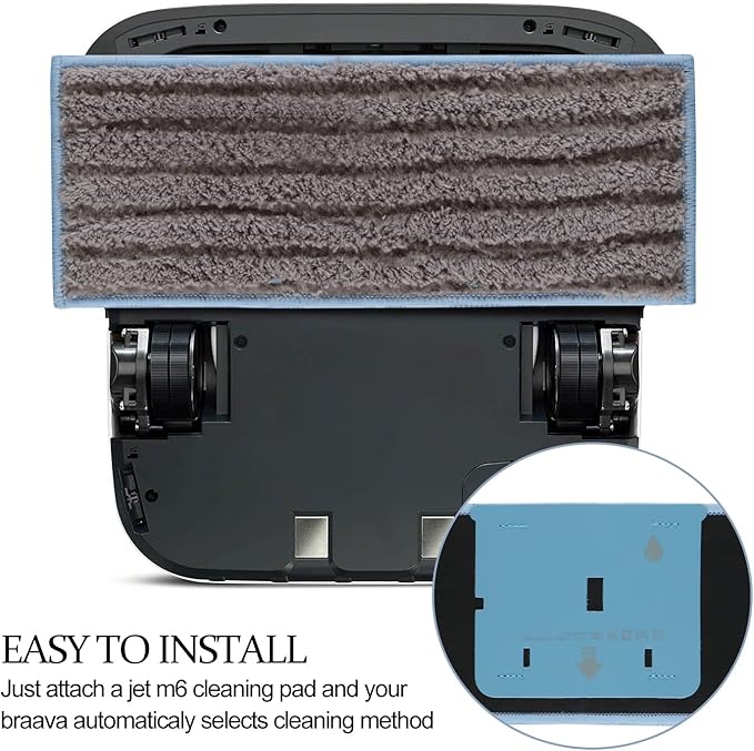 for i-Robot Braava Jet m6 Washable and Reusable Wet Mopping Pads Compatible with Braava Jet m Series, Roomba Mop Pads for iRobot Braava Jet M6 6110, 6012, 6112, 6113, Ultimate Robot Mop, 4 Pack