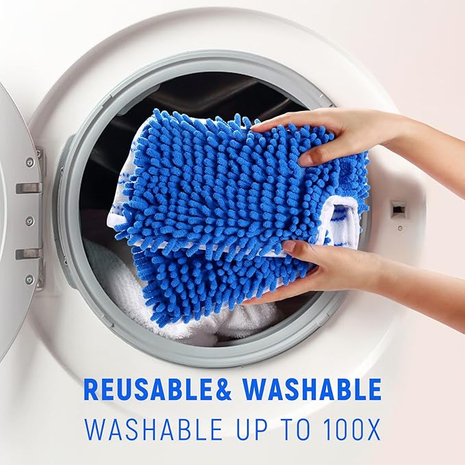 4 Pack Microfiber Flip Mop Refills,Compatible with O-Cedar Dual Action Mop,Replacement Mop Heads for Dry/Wet Use,Machine Washable.