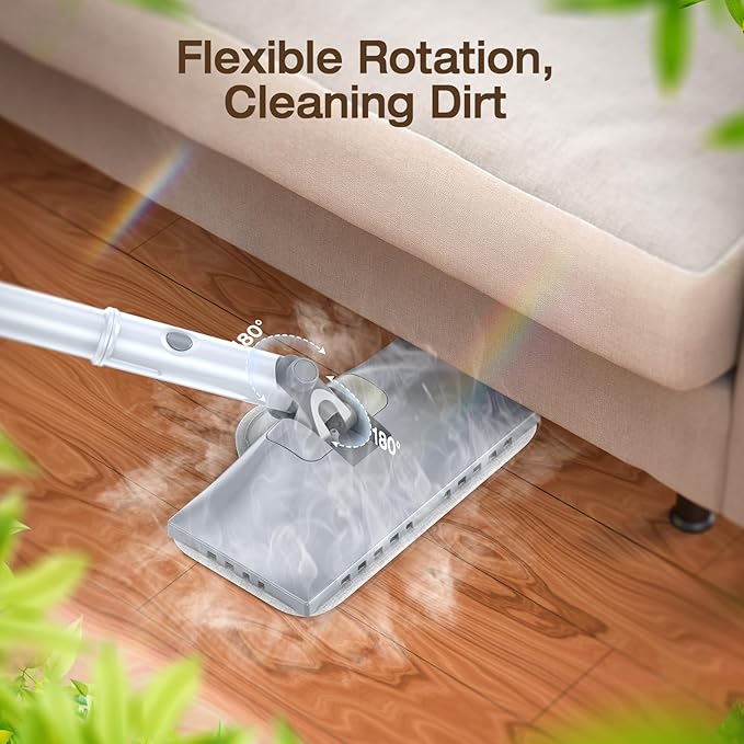 ScrubWiz Steam Mop Cleaner with Detachable Handheld Steamer, 12-in-1 Multi-purpose Accessories, Washable Microfiber Pads, 350ml and 2 Adjustable Levels for Cleaning Floor, Carpet, Tiles, and Grout