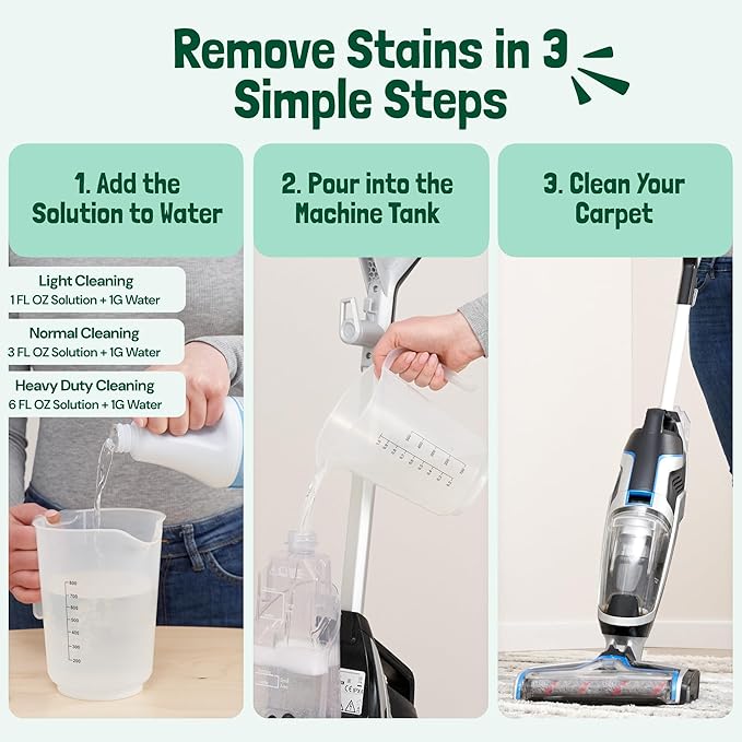 Sunny & Honey Carpet Miracle - Carpet Cleaner Shampoo - Deep Stain Remover & Odor-Deodorizing Formula - Rug Shampoo & Upholstery Cleaner Solution (128 Fl Oz, Spring Mint Scent)