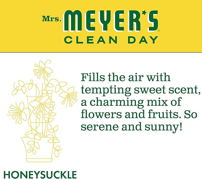 MRS. MEYER'S CLEAN DAY Liquid Laundry Detergent, Biodegradable Formula Infused with Essential Oils, Honeysuckle, 64 oz - Pack of 2 (128 Loads)