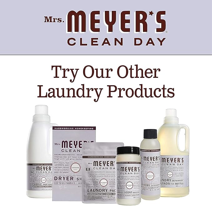 Mrs. Meyer's Clean Day Liquid Fabric Softener Bottle, Lavender Scent, 32 Fl oz (Pack of 2)