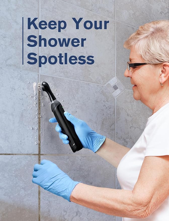 Sweepulire Rechargeable Electric Grout Brush, 2025 New Power Cleaning Brush with Stainless Steel Wire Brush, Multi-Purpose Tile Grout Cleaner Brush for Cleaning Tile, Corner, Kitchen, Tight Space
