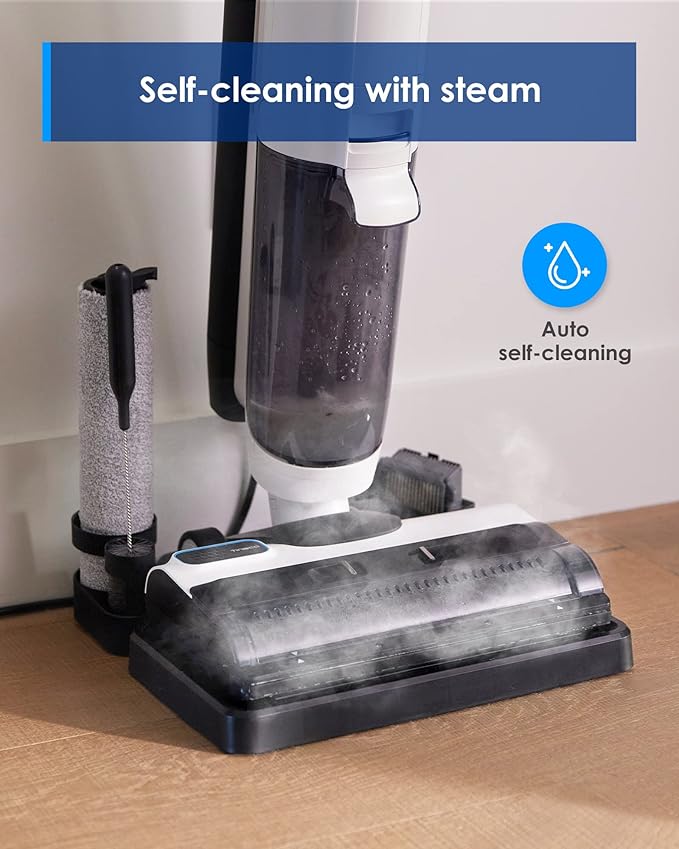 Tineco Floor ONE S5 Steam Corded Wet Dry Vacuum All-in-one, Hardwood Floor Cleaner Great for Sticky Messes, Smart Steam Mop for Hard Floors with Digital Display and Long Run Time