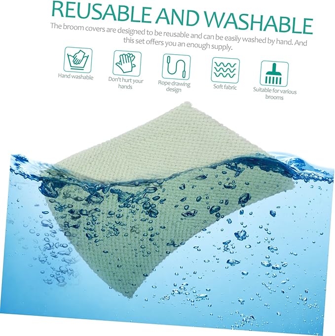 3pcs Multifunctional Lazy Broom Cloth Cover Broom Covers Broom Replacement Cloth Water Absorption Broom Cover Foot Shoes Mop Pads Broomstick Mop Cover One Body Coral Fleece