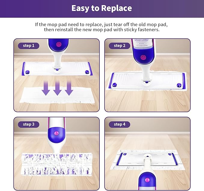 18 Pack Disposable Mopping Pads Refills for Swiffer PowerMop, Replacement with Power Mop Refills Power Mop Pads, Spray PowerMop Mopping Pad Refills for Floor Cleaning