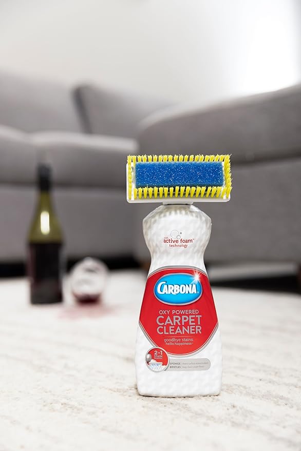 Carbona Carpet Cleaner with Brush | Oxy-Powered Foam for Spot Stain Removal | 13.5 Fl Oz
