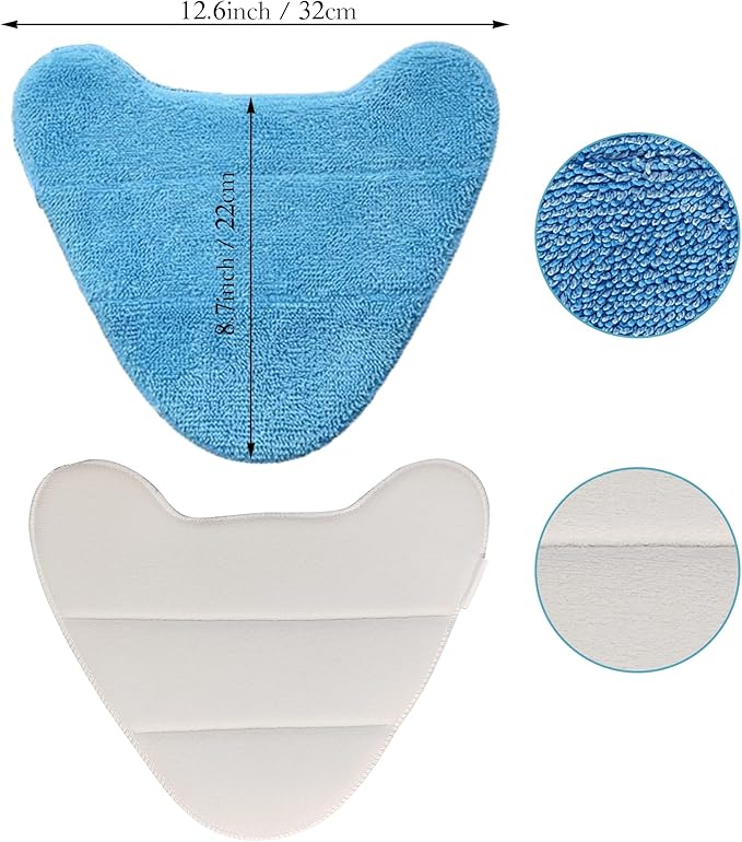 3 Pack Reusable Replacement Refills Steam Mop Pads Compatible with Hoover WH01100 WH20200, Microfiber Washable Cleaning Pads Fits for Vax S2 S2C S3 S3S, 12.6×8.7Inch