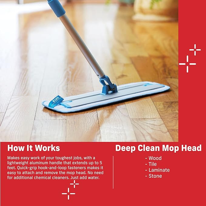E-Cloth Microfiber Cleaning Mop, Floors, 1 Pad - Multi & E-Cloth Microfiber Mop Head, Washable, 1 Pack - Multi