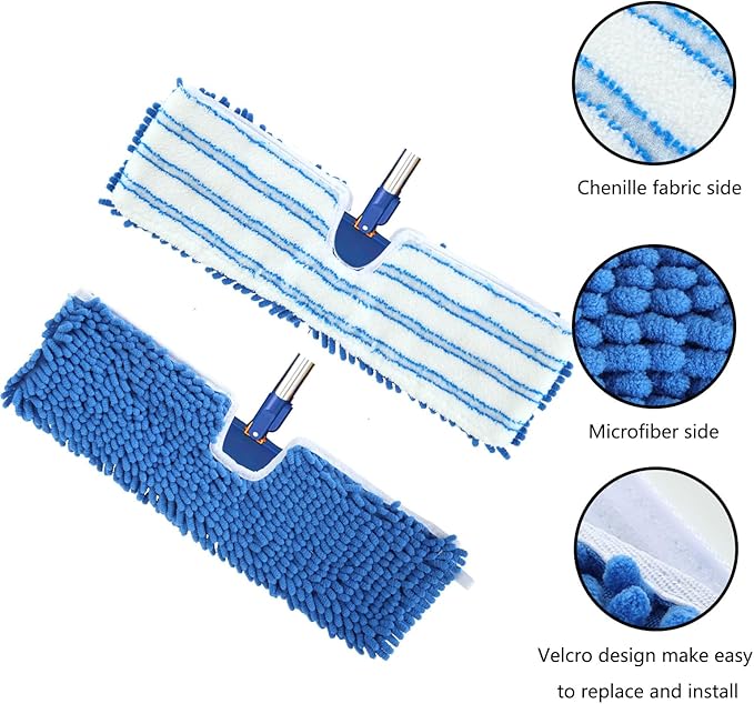4 Pack Microfiber Mop Refills Compatible with O-Cedar, Dua-Action Microfiber Flip Mop, Replacement Mop Heads for Dry/Wet Use, Machine Washable, Double Sided Mop Pads for Floor Cleaning