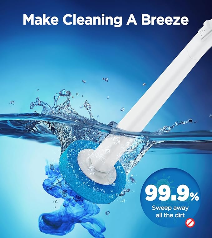 Disposable Toilet Brush Wand Refills, 40Pcs Toilet Brush Head Refills with Toilet Bowl Cleaner
