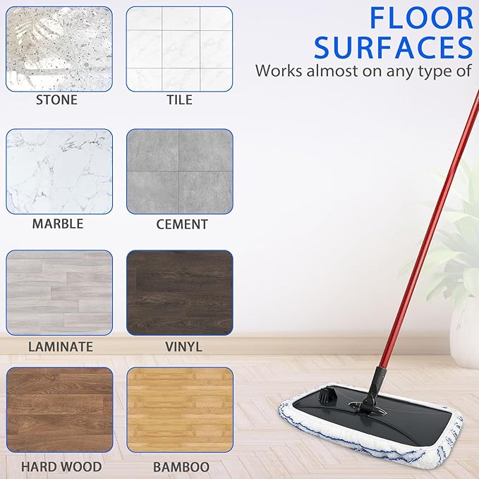 8 Pack Mop Heads Replacements Compatible with OCedar Hard Wood Flooring 'N More Ultra-fine Fiber mop - Microfiber Mop Refills for O-Cedar Mop Wet and Dry Use 15x8 Inch Pads