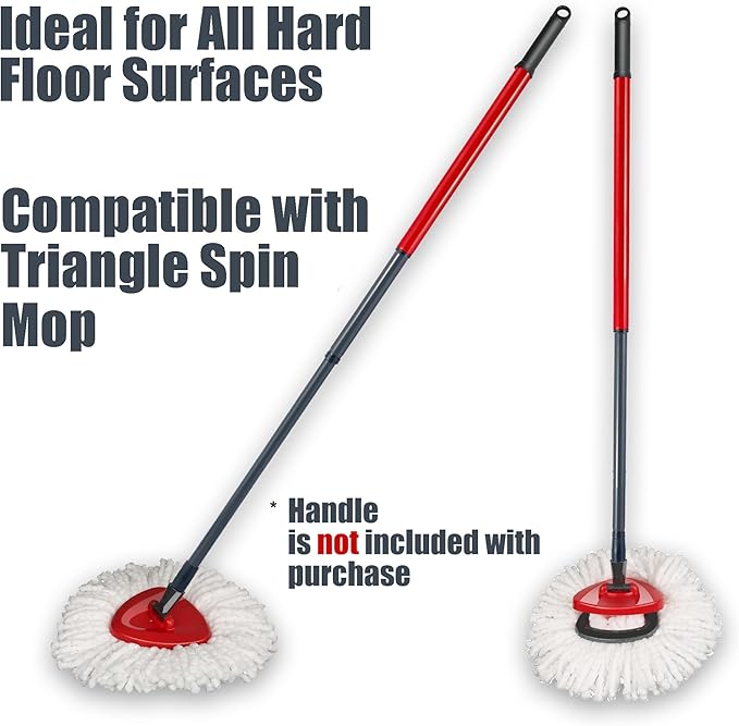 Mop Head Replacement for O Ceda: Stubborn Dirt and Grout Line Scrub Brush Attachment and Spin Mop Refill Set Compatible with Oceda - 6 Microfiber Replace Heads 1 Floor Scrubber Bristle Head for O'ceda