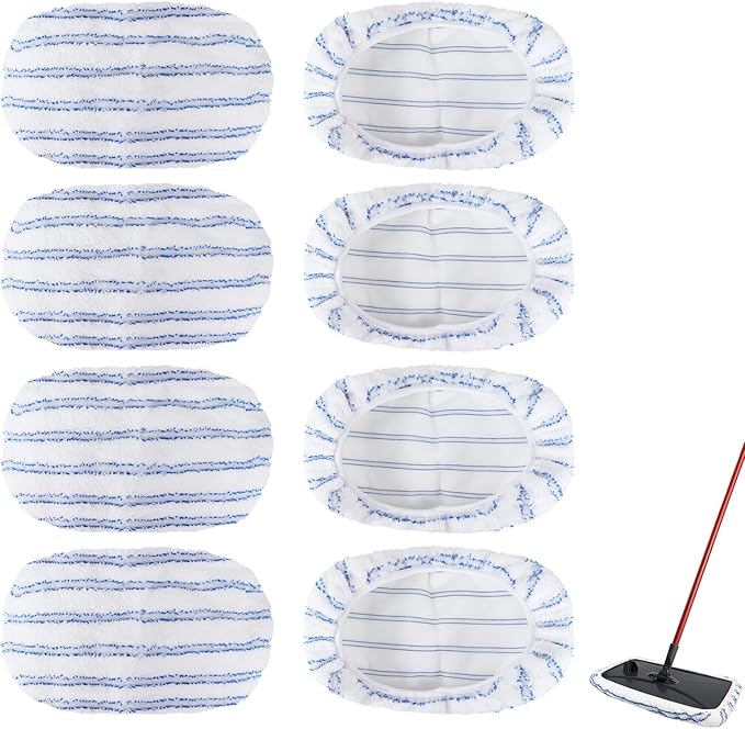 8 Pack Mop Heads Replacements Compatible with OCedar Hard Wood Flooring 'N More Ultra-fine Fiber mop - Microfiber Mop Refills for O-Cedar Mop Wet and Dry Use 15x8 Inch Pads