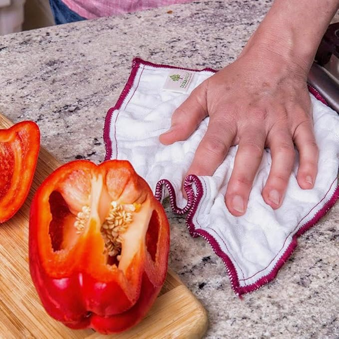 Wood Fiber Cloth, Multipurpose Cleaning Eco-Friendly Sustainable, Constructed so Food and Odor-Causing Particles can be Rinsed Away (8 Pack) - 9.5" x 11"
