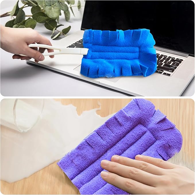 20 Pcs Fleece Duster Refill - 360° Reusable Duster Refills for Swiffer, Washable Hand Cleaning Pads for Ceiling Fans, Floors & Windows (5 Colors)