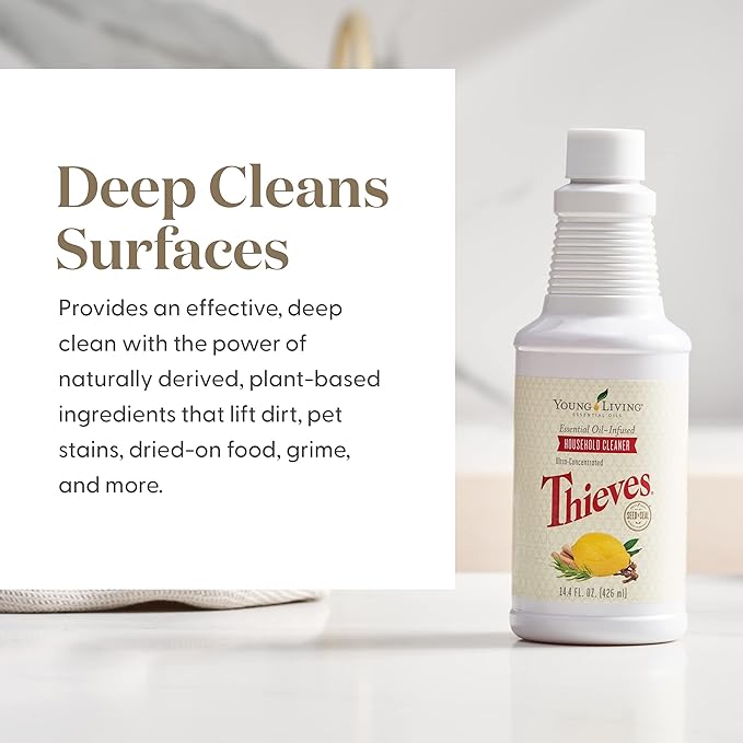 Thieves Household Cleaner | 14.4 oz | Plant-Based Multi-Surface Solution Infused with Essential Oils | Dilute for Floors, Carpets, Glass, Counters, Appliances, and General Home Cleaning