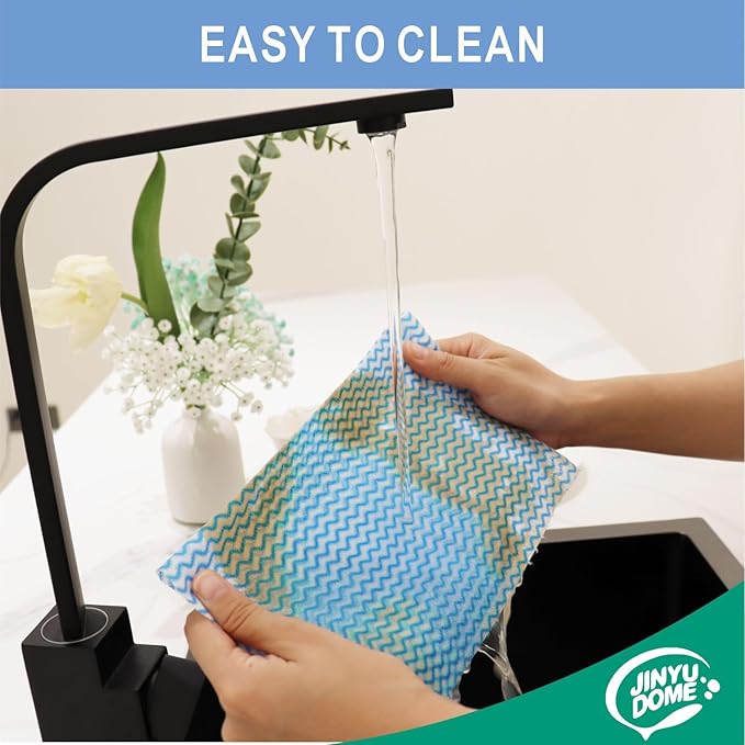 Handi Wipes Reusable Cloth Disposable Cleaning Cloth Kitchen Dish Cloth Dish Towels Dry Blue Washable Wipes Dish Towel Rolls, Soft Durable And Absorbent, 2 Rolls,Total Pack Of 200, Blue
