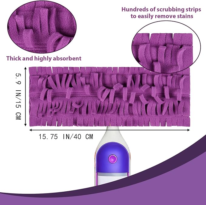 12 Pack Purple PowerMop Refills Pads for Swiffer PowerMop Multi-Surface Mops and PowerMop Wood Mops,Reusable Microfiber Mop Pads Replacement,Washable Mop Pads…
