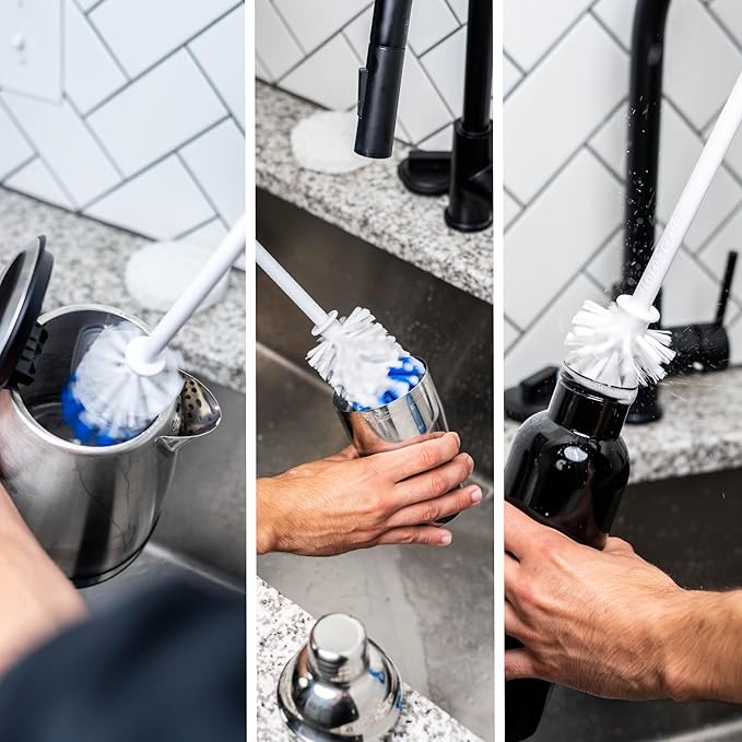 Bottle Brush - Drill Accessory - Clean Water Bottles, Coffee Mugs, Cups, Pots, Glasses, Jars, Blenders & Pitchers
