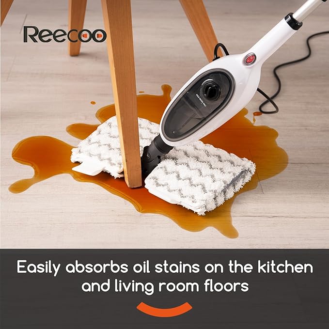 Steam Mops for Floor Cleaning, Unique Double-Sided Flip Design, 15 Seconds Fast Heating๏ผ10-in-1 Steam Cleaner for Kitchen, Living Room Wood Floor Tile Cleaning