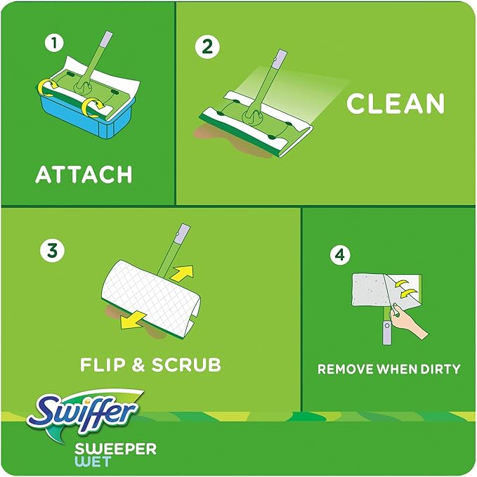 Gain 95532CT Wet Refill Cloths, Gain Original Scent, White, 8 x 10, 24/Pack, 6 Pack/Carton