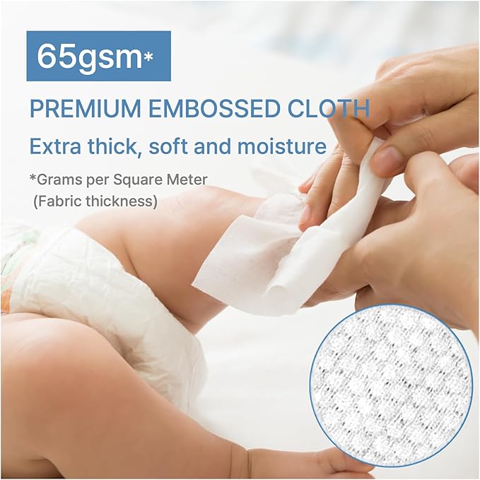 Korea’s #1 Sensitive Baby Wipes -Hypoallergenic Water-based Unscented Alcohol-Free Extra-Thick 65 GSM Superfood Extracts Plant- Based for sensitive skin Flip-Top 640 Count (8 Packs)