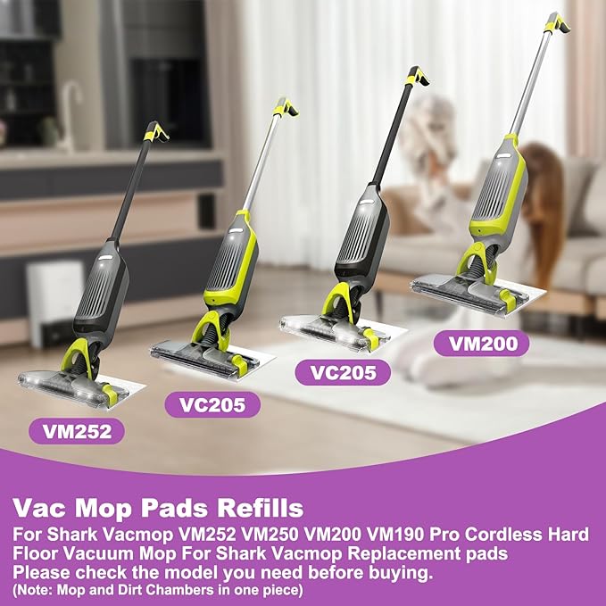 20 Pcs for Shark Vacmop Replacement Pads VM252 VM250 VM200 VM190 - Replacement for Shark Vac Mop Pads Refills Part VMP30 (20)
