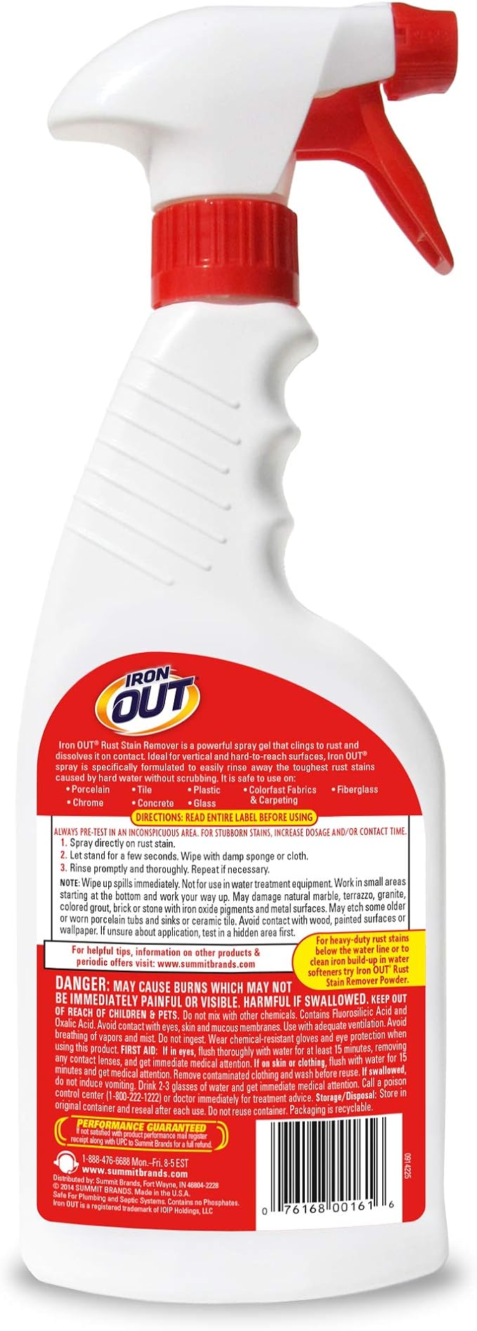 Iron OUT Spray Gel Rust Stain Remover, Remove and Prevent Rust Stains in Bathrooms, Kitchens, Appliances, Laundry, and Outdoors, 16 Ounce, Pack of 6