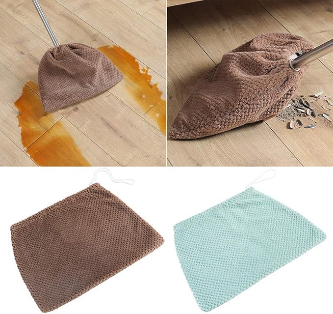 UPKOCH 2 Pack Lazy Broom Covers for Floor Cleaning - Reusable Mopping Cloth Replacement for Wet & Dry Cleaning, Ideal for Home and Office Use, Random Colors, Perfect for Dusting and Pet Hair Removal