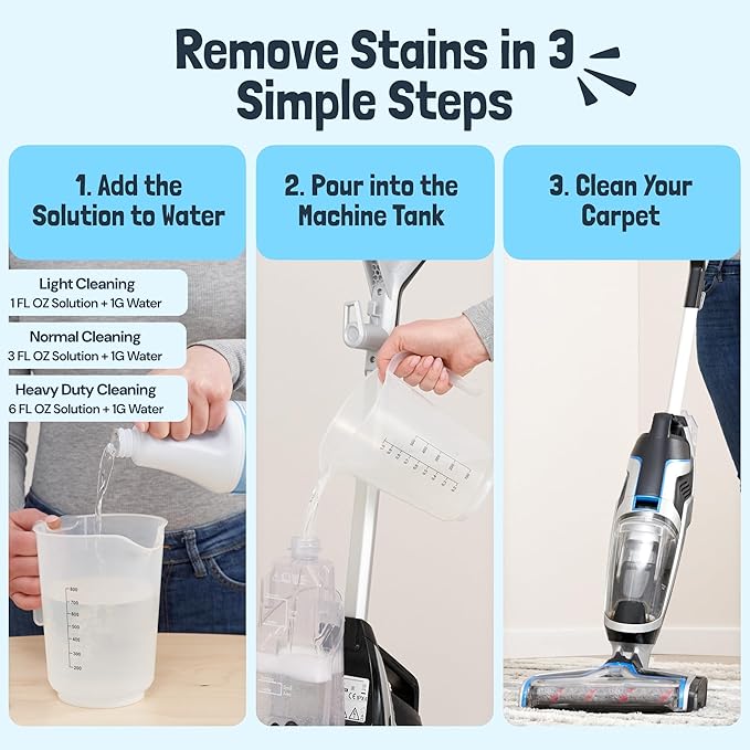 Sunny & Honey Carpet Miracle - Carpet Cleaner Shampoo - Deep Stain Remover & Odor-Deodorizing Formula - Rug Shampoo & Upholstery Cleaner Solution (128 Fl Oz, Fresh Summer Scent)
