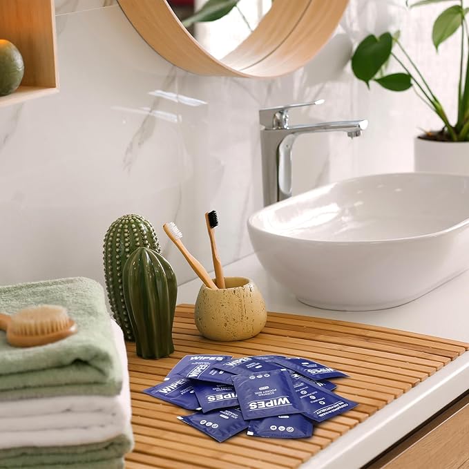 400 Pcs Butt Wet Wipes for Women Individually Wrapped Wipes for Women Man Travel Hand Face Body Cleaning Adults Bathroom Toilet Daily Use(Blue)