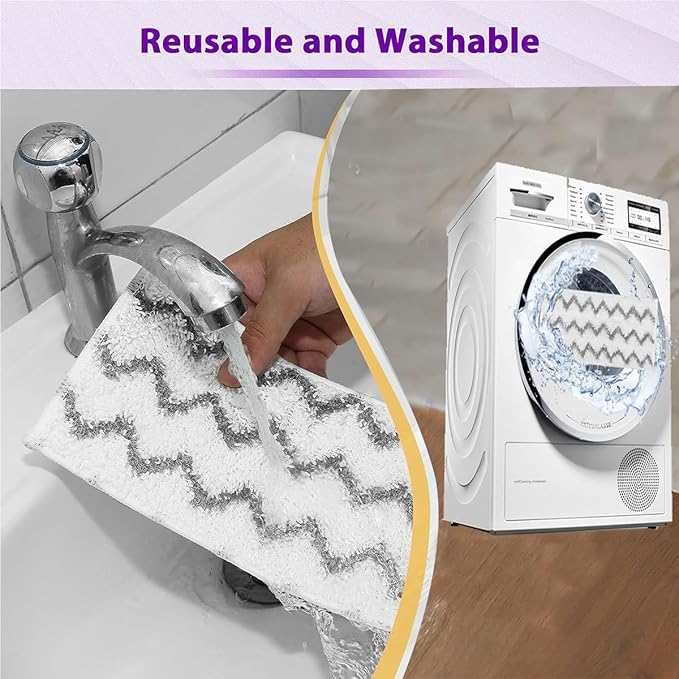 Upgraded Spray Mop Refills Pads for PowerMop, Reusable Mop Refill Pads Replacement Head for Power Mop, Microfiber Mopping Pads for Multi-Surface Floor Cleaning (Reusable 6 Packs)