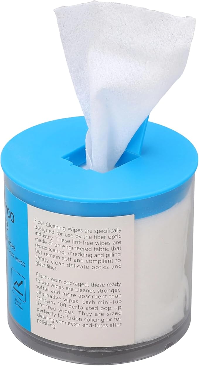 100 Pcs Optical Fiber Wipes,Clean Wipes for Fiber Optics,Dust and lint wipe cloth Optical Fiber End Cleaning Paper for industrial instrument,electrical equipment