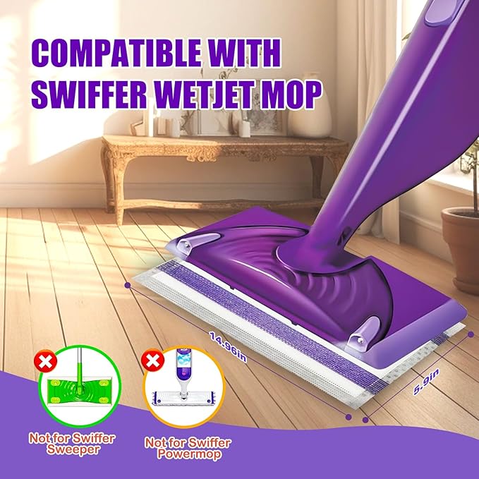 20 Count Mop Pads Refill Compatible with Swiffer WetJet Spray Mops, Wet Jet Mopping Pads for All Purpose Multi Surface Hardwood Floor Cleaning, 4 Layers Thickened and Super Absorbent.