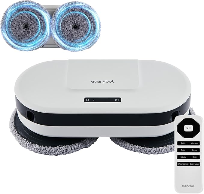 EVERYBOT New Edge2 Robot Mop - Upgraded in 2024 | World’s First Spin MOP Cleaning | Wheel-Less Solution | Powerful Floor MOP Cleaner | Fast Moving Speed & Low Noise Design & Simple Operation