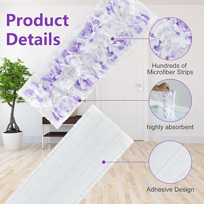 Power Mop Refills for Power Mop Multi-Surface Mop,Power Mop Pads for PowerMop Wood Mop,Compatible with Power Mop,Power Mop Pads Refills for Floor Cleaning,24 Count
