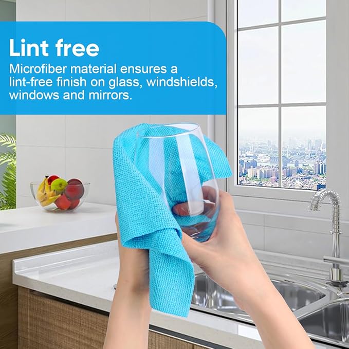 Microfiber Cleaning Cloth, 50PK Reusable Shop Rags Bulk Microfiber Cleaning Cloth Lint Free Cleaning Towels for Car Kitchen Automotive Bar Mechanic Restaurant Garage, 11.5"x11.5", Multicolor