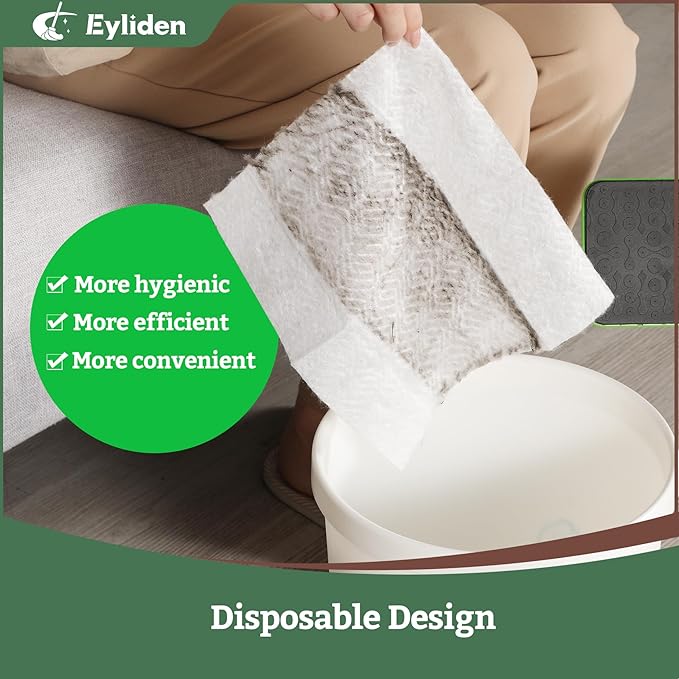 Eyliden Disposable Mop Starter Kit with 60 Refills -1 Sweeper Mop, 12 Wet Mop Cloths, 12 Heavy-Duty Pet Hair Mop Pads, 36 Dry Sweeping Cloths