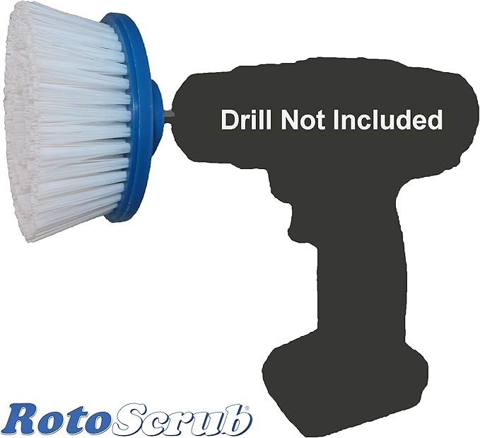 Multi-Purpose Drill Brush Attachment, Showers, Tubs, Carpet, Tile, Grout, Medium Bristle for Ultimate Cleaning Power