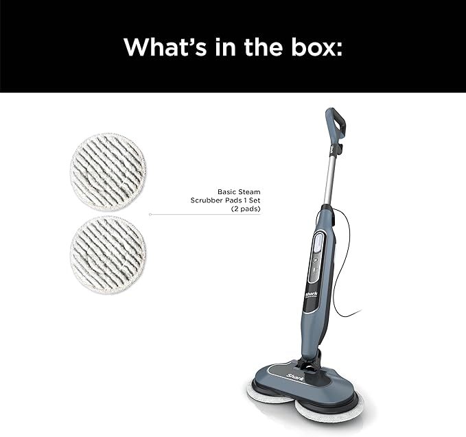 Shark Steam & Scrub Steam Mop, Scrubbing & Sanitizing, 2 Steam Modes, Rotating Pads, XL Water Tank, Swivel Steering, Designed for Hardwood, Marble, Tile, and Stone, Blue, S8000